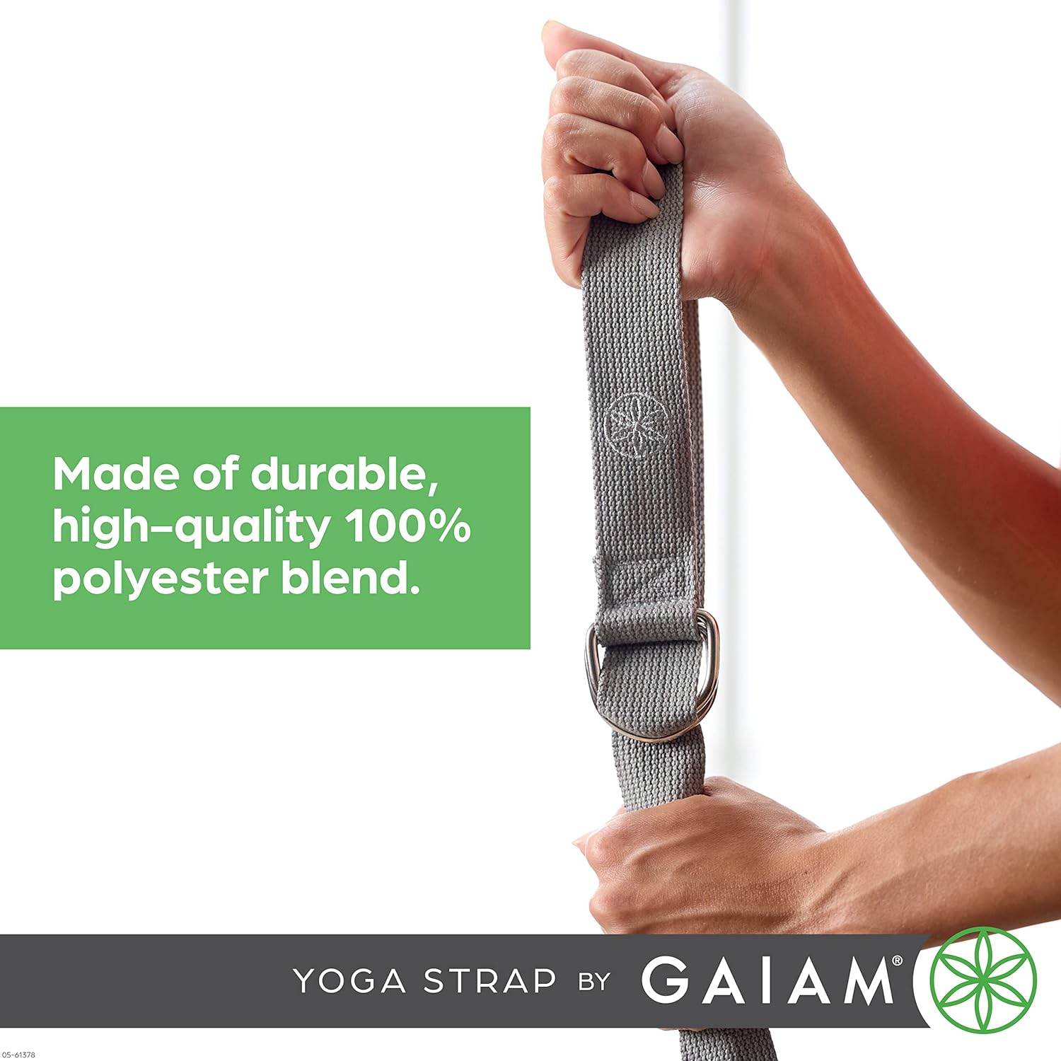 Gaiam Yoga Strap Premium Athletic Stretch Band with Adjustable Metal D-Ring Buckle Loop | Exercise & Fitness Stretching for Yoga, Pilates, Physical Therapy, Dance, Gym Workouts - zenfulharmony.com