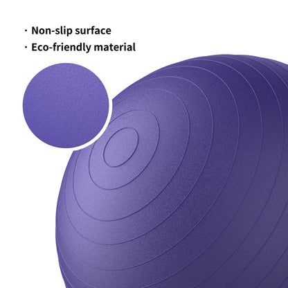 FITMIND Extra Thick Exercise Ball 75cm Yoga Ball for Workout Pregnancy Stability,Anti-Burst and Slip Resistant Swiss Ball with Pump for Yoga, Pilates, Fitness,Birthing,Physical Therapy (Purple 5265C) - zenfulharmony.com
