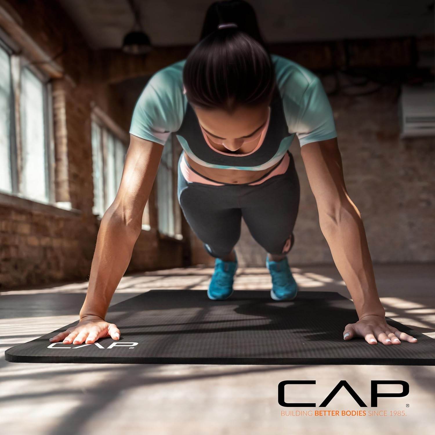 CAP Barbell 1/2-Inch High Density Exercise Yoga Mat with Strap | Multiple Options - zenfulharmony.com