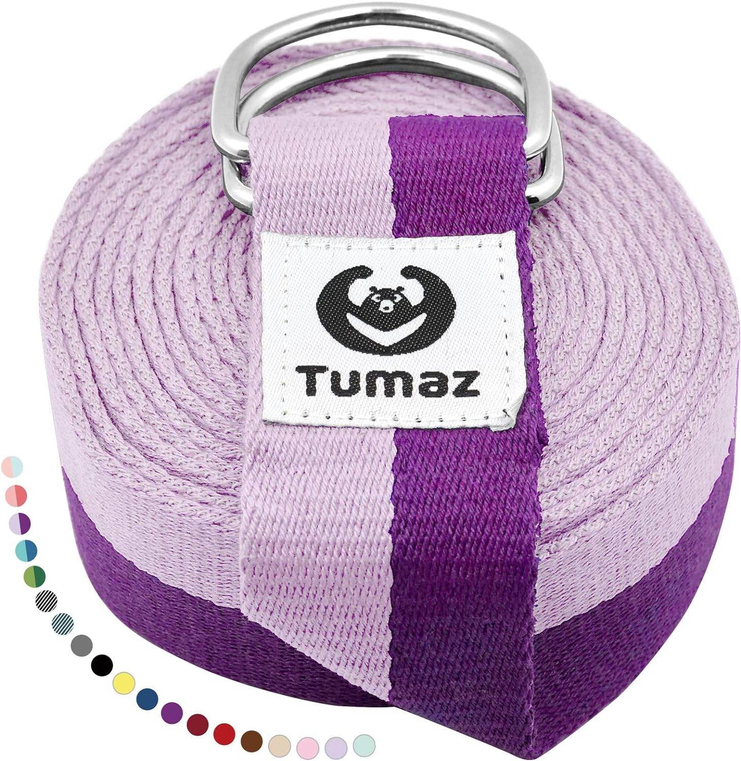 Tumaz Yoga Strap/Stretch Bands [15+ Colors, 6/8/10 Feet Options] with Extra Safe Adjustable D-Ring Buckle, Durable and Comfy Delicate Texture - Best for Daily Stretching, Physical Therapy, Fitness - zenfulharmony.com