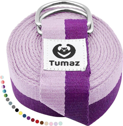 Tumaz Yoga Strap/Stretch Bands [15+ Colors, 6/8/10 Feet Options] with Extra Safe Adjustable D-Ring Buckle, Durable and Comfy Delicate Texture - Best for Daily Stretching, Physical Therapy, Fitness - zenfulharmony.com