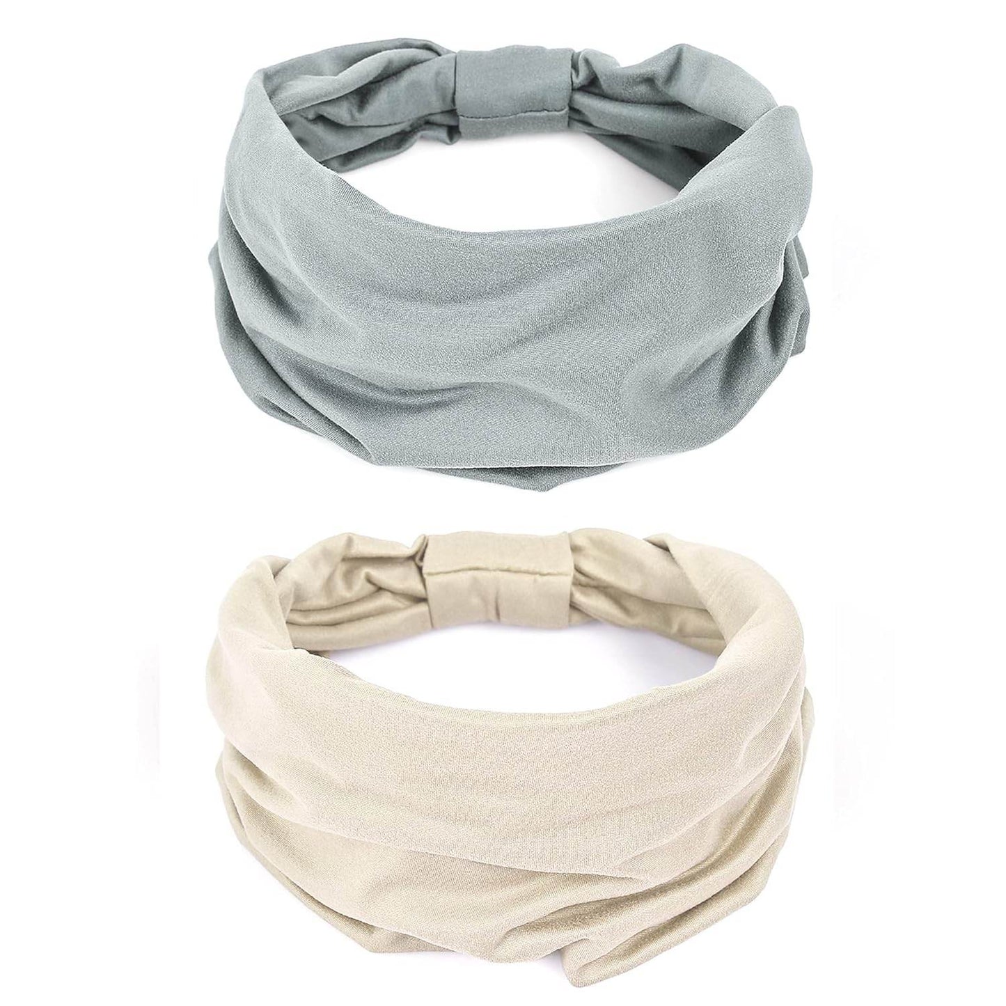 GILI 6 Pack Wide Headbands for Women Non Slip Soft Elastic Hair Bands Yoga Running Sports Workout Gym Head Wraps, Knotted Cotton Cloth African Turbans Bandana (with 6 Pcs Hair Ties) - zenfulharmony.com