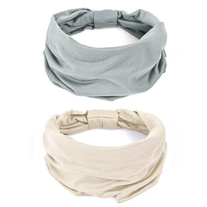 GILI 6 Pack Wide Headbands for Women Non Slip Soft Elastic Hair Bands Yoga Running Sports Workout Gym Head Wraps, Knotted Cotton Cloth African Turbans Bandana (with 6 Pcs Hair Ties) - zenfulharmony.com