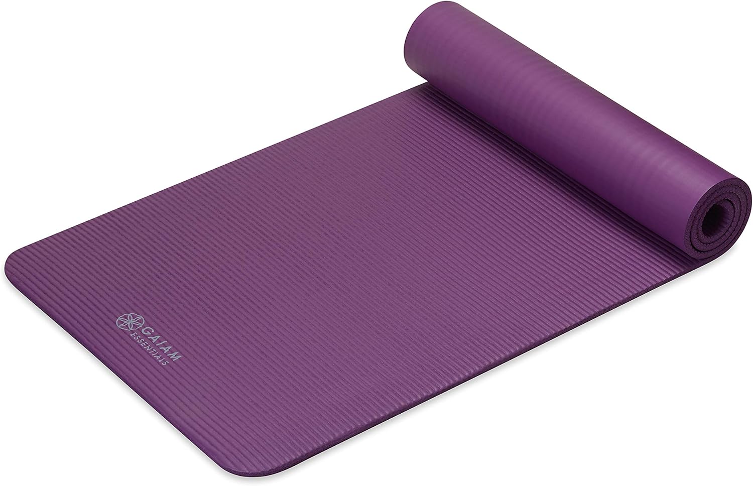 Gaiam Essentials Thick Yoga Mat Fitness & Exercise Mat with Easy-Cinch Yoga Mat Carrier Strap, 72"L x 24"W x 2/5 Inch Thick - zenfulharmony.com