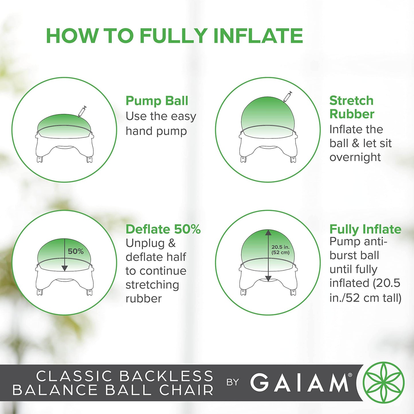 Gaiam Classic Backless Balance Ball Chair – Exercise Stability Yoga Ball Premium Ergonomic Chair for Home and Office Desk with Air Pump, Exercise Guide and Satisfaction Guarantee, Charcoal - zenfulharmony.com