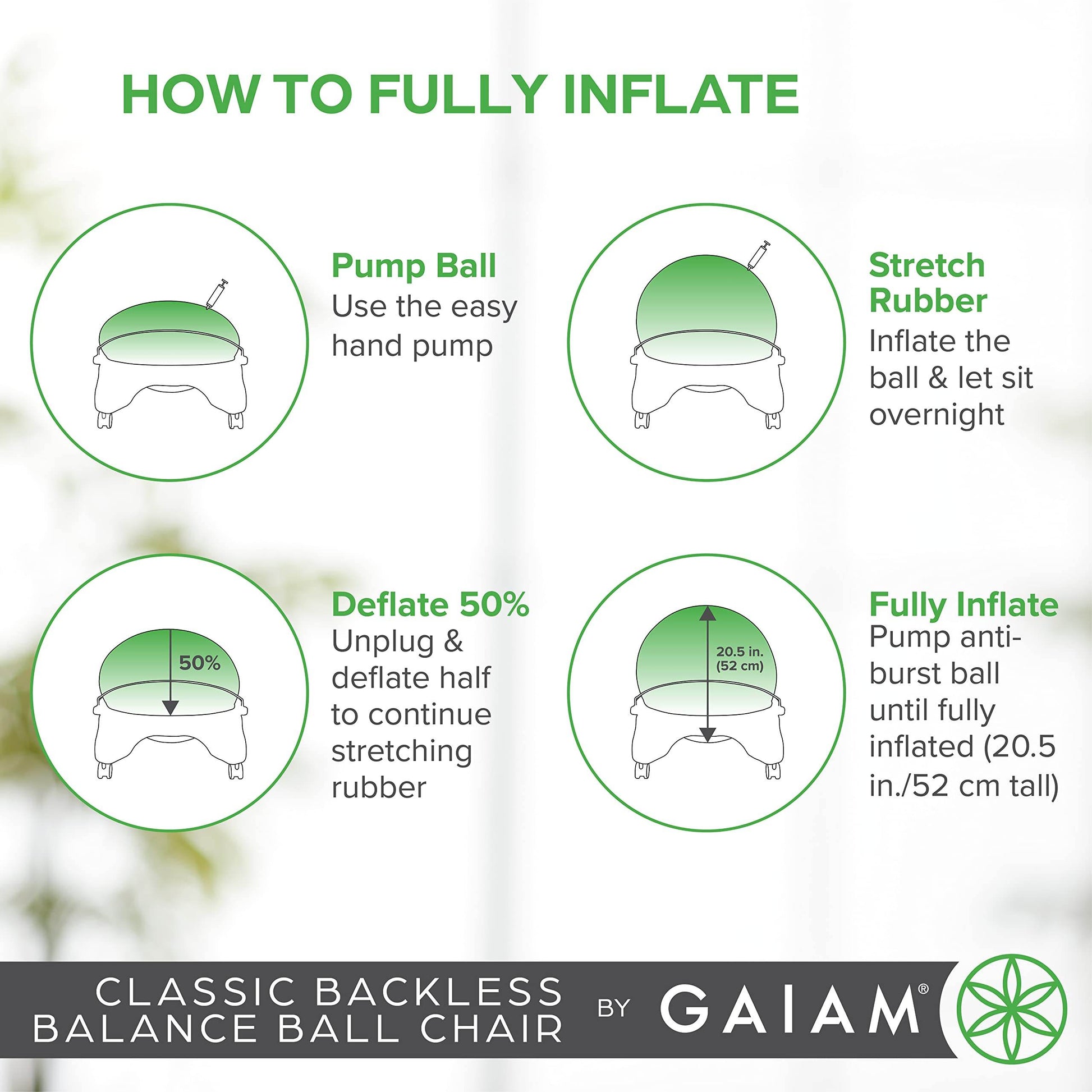 Gaiam Classic Backless Balance Ball Chair – Exercise Stability Yoga Ball Premium Ergonomic Chair for Home and Office Desk with Air Pump, Exercise Guide and Satisfaction Guarantee, Charcoal - zenfulharmony.com