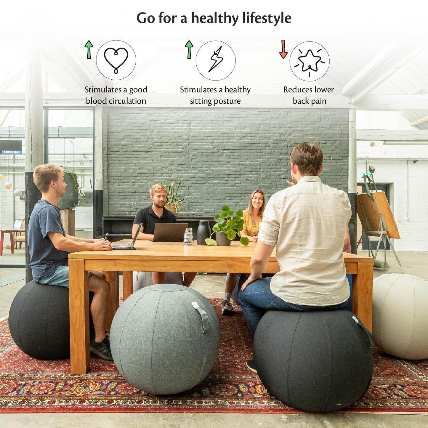 Backerz Balance Ball Chair for Office & Home - Ergonomic Exercise Ball for Posture & Back Pain Relief, Yoga Ball Chair - Sitting Ball with Washable Linen Cover - zenfulharmony.com