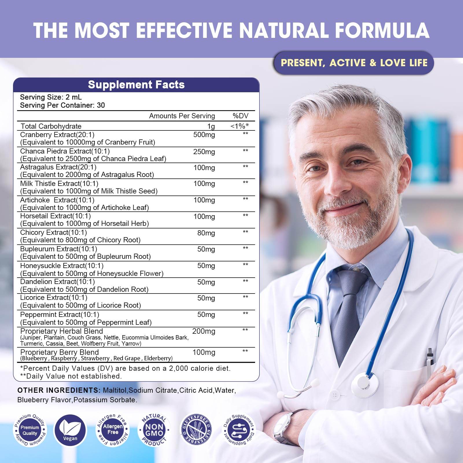 GREENPEOPLE Kidney Cleanse Detox & Repair Drops - 10,000 mg Cranberry 20:1 Extract & 2,500 mg Chanca Piedra for Urinary Tract & Kidney - 27-in-1 Vegan Kidney Support Supplement - Vegan Non-GMO - zenfulharmony.com