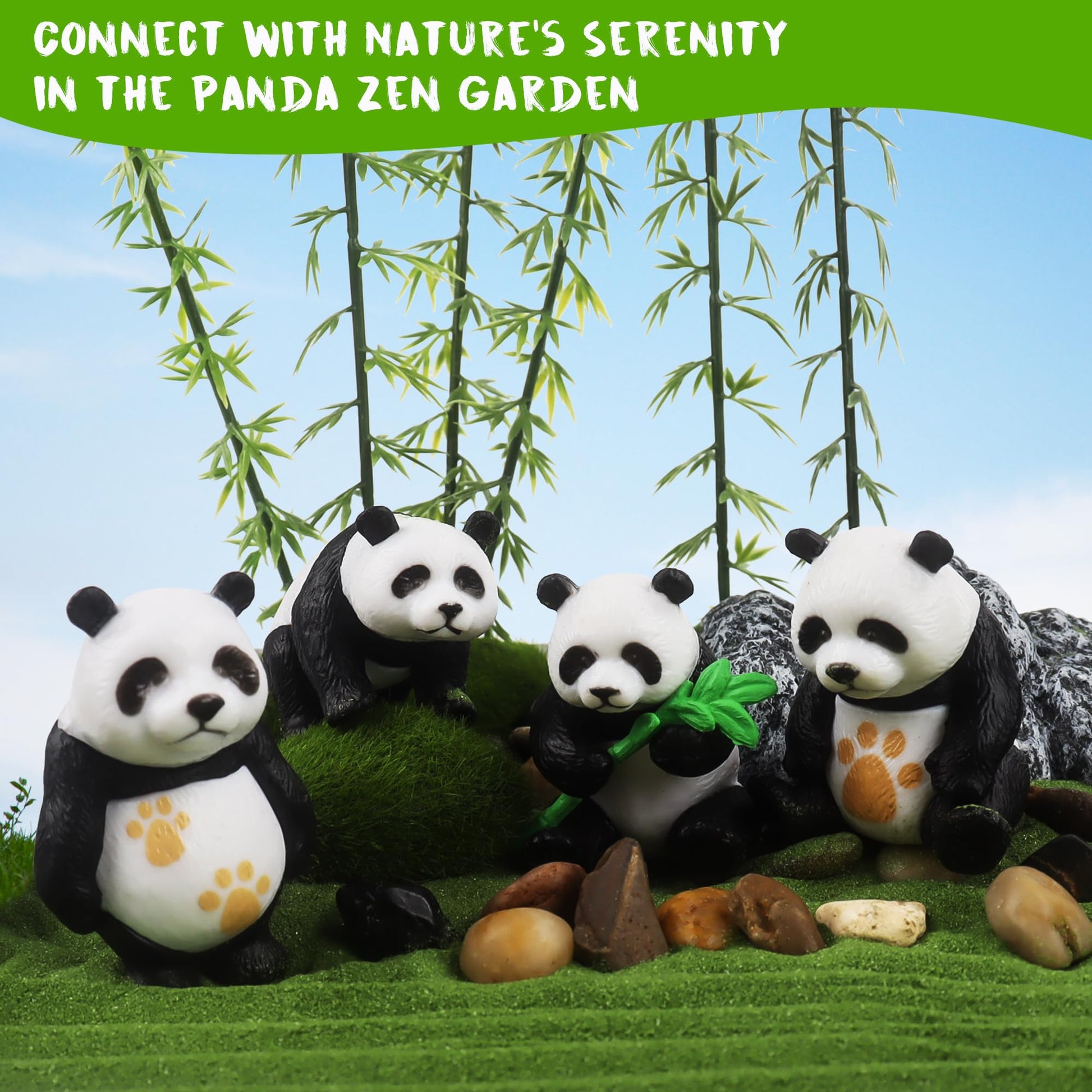 Panda Mini Zen Garden for Desk 11" x 8" Automatic Zen Garden Sand Bowl Japanese Desk Decor Zen Garden Accessories Kit Zen Decor Panda Gifts Rake Home Decor Room Decor - zenfulharmony.com