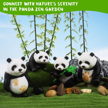 Panda Mini Zen Garden for Desk 11" x 8" Automatic Zen Garden Sand Bowl Japanese Desk Decor Zen Garden Accessories Kit Zen Decor Panda Gifts Rake Home Decor Room Decor - zenfulharmony.com