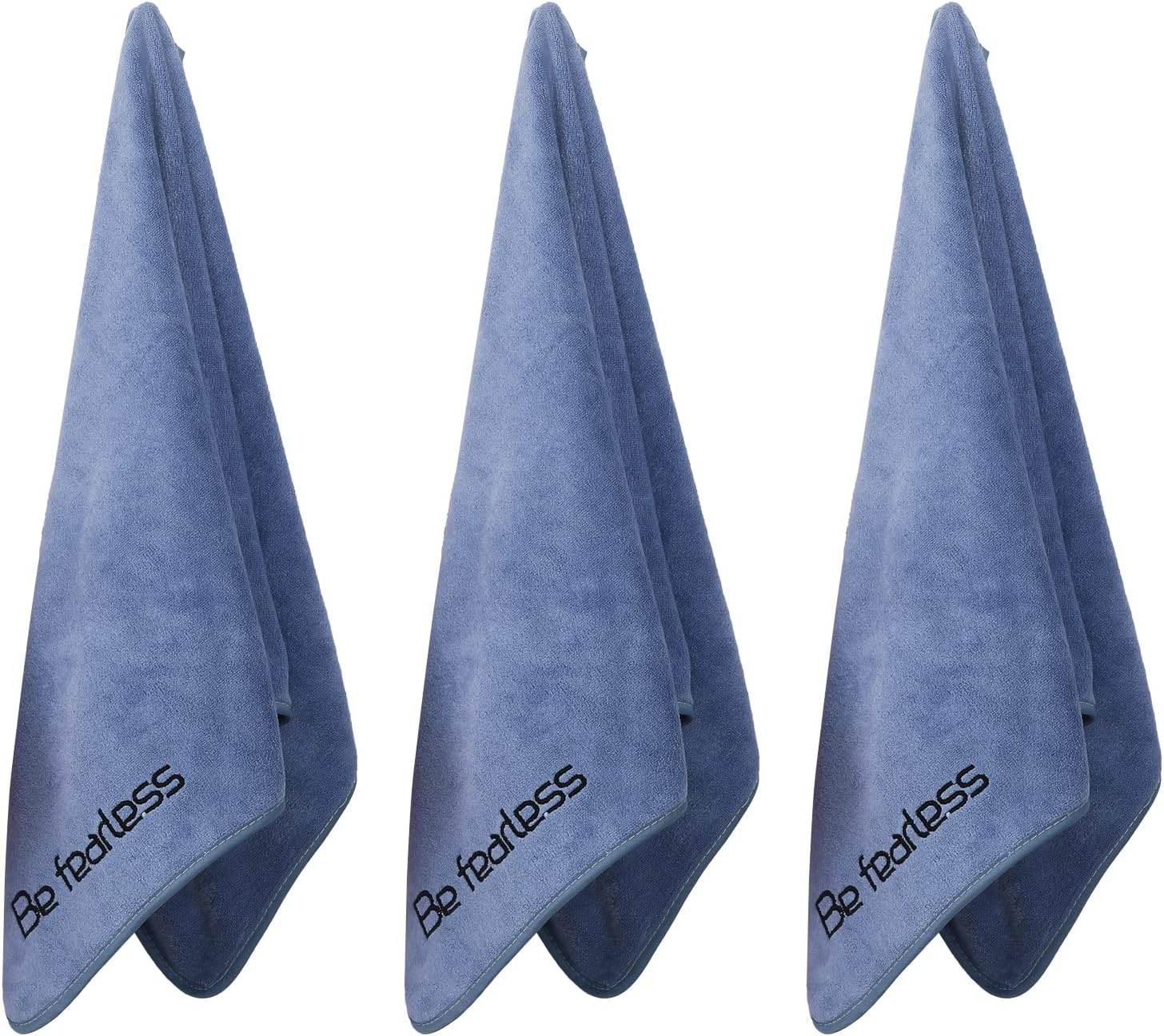 Microfiber Gym Towels Bigger Size Super Soft for Exercise Fitness, Sports, Workout, 380-GSM 15-Inch x 31-Inch Quick-Drying Towels (3 Pack, Grey+Blue+Purple) - zenfulharmony.com