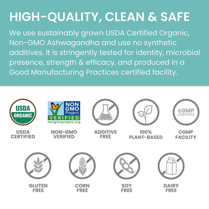 Himalaya Organic Ashwagandha, 60 Day Supply, Herbal Supplement for Stress Relief, Energy Support, Occasional Sleeplessness, Organic, Non-GMO, Vegan, Gluten Free, 670 mg, 60 Caplets - zenfulharmony.com