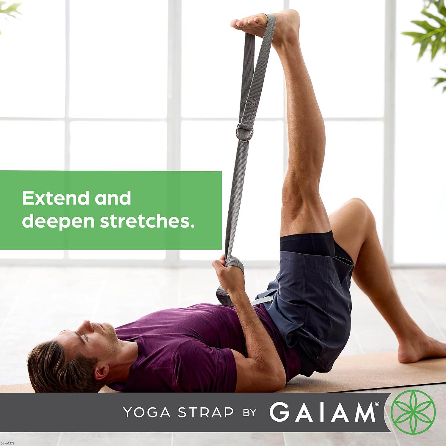Gaiam Yoga Strap Premium Athletic Stretch Band with Adjustable Metal D-Ring Buckle Loop | Exercise & Fitness Stretching for Yoga, Pilates, Physical Therapy, Dance, Gym Workouts - zenfulharmony.com