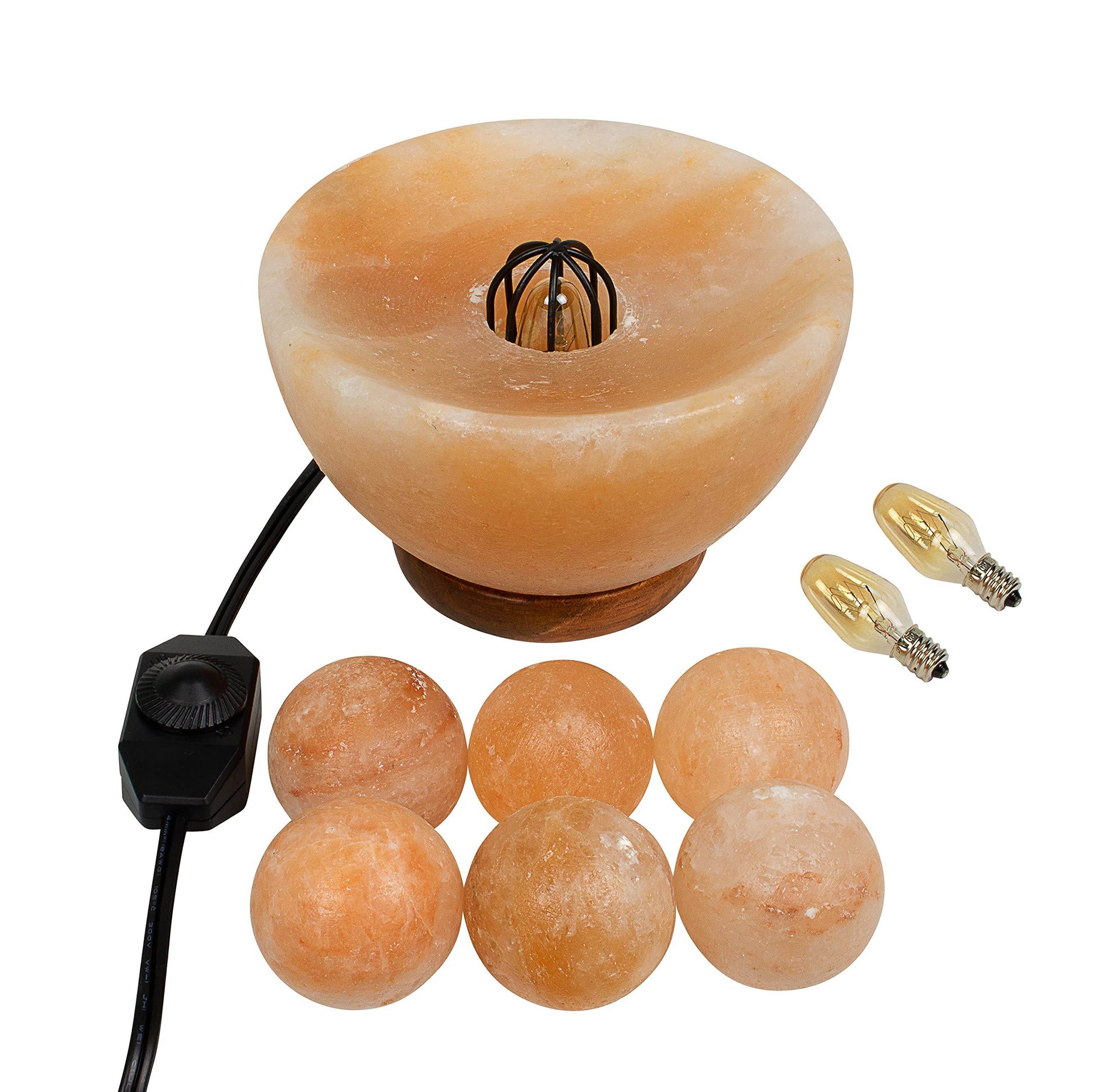 Spantik Himalayan Fire Bowl Salt Lamp with 6 Massage Balls Premium Quality Authentic from Pakistan - zenfulharmony.com
