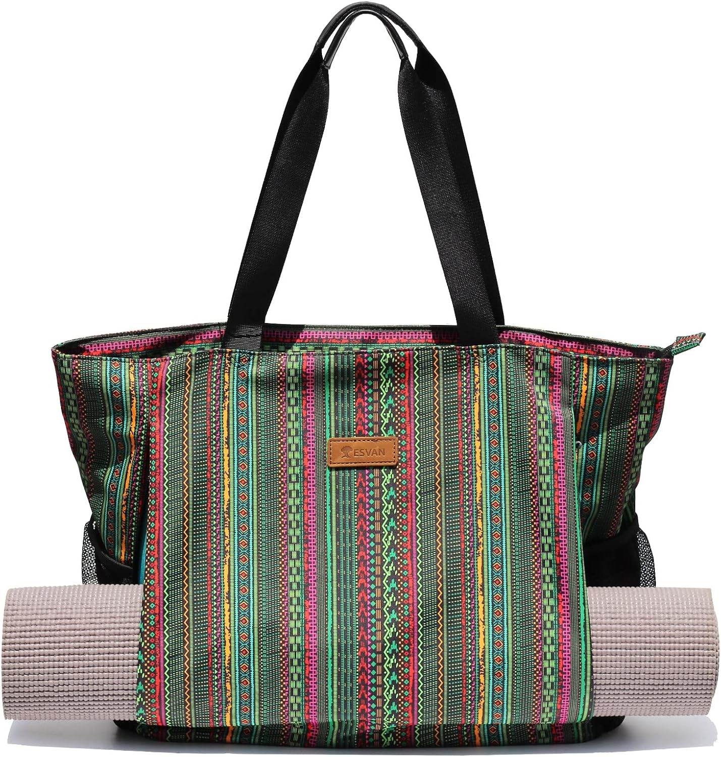 ESVAN Yoga Mat Bag Yoga Tote Carrier Shoulder Bag Carryall Tote for Office,Yoga,Pilates,Travel,Beach and Gym - zenfulharmony.com