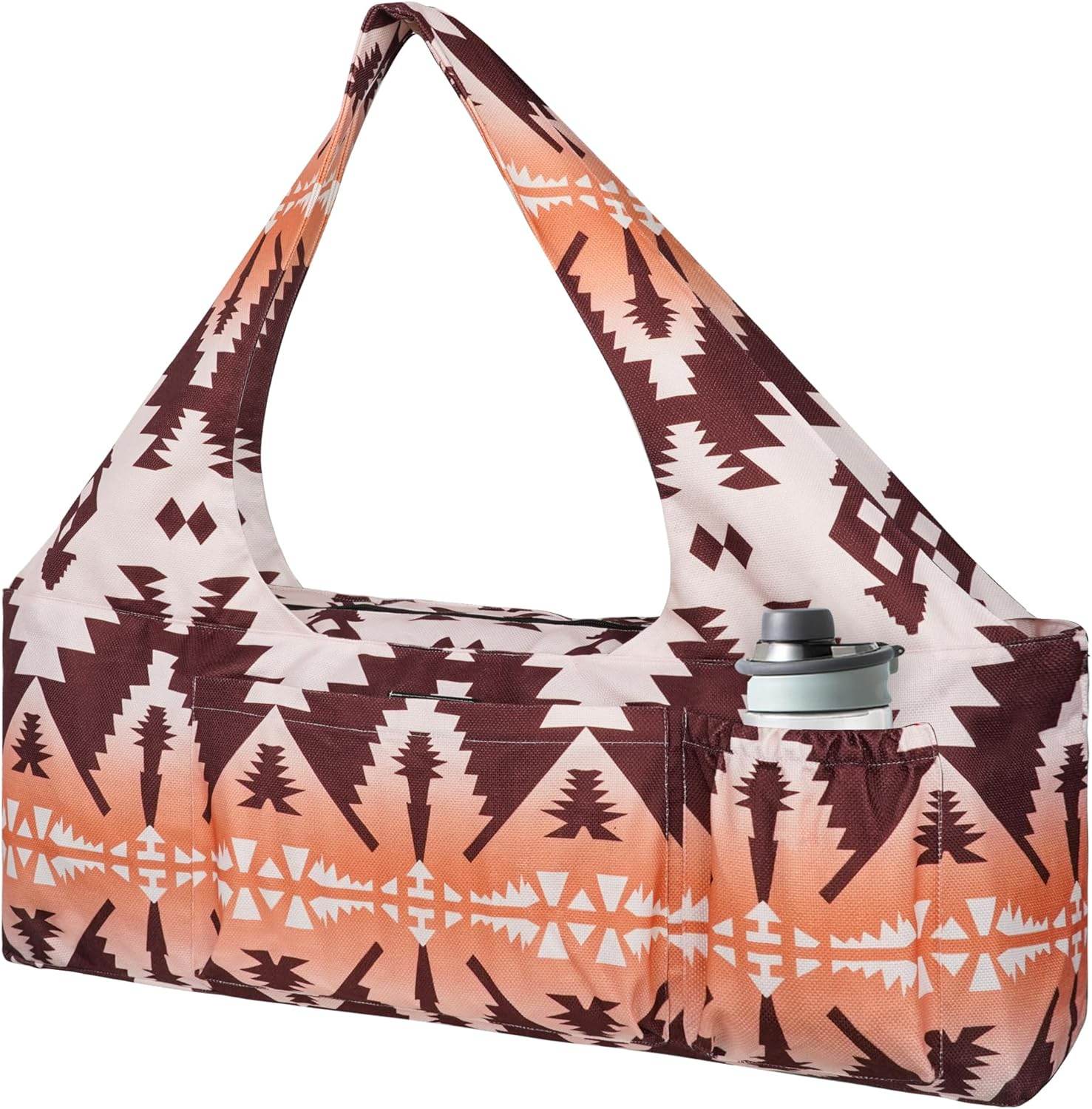 Yoga Mat Bag - Large Yoga Bag with Yoga Mat Strap, Zipper and Pockets - Yoga Bags and Carriers Fits All Your Stuff - Personalized Yoga Mat Bags for Women Fits Most Size Mats - zenfulharmony.com