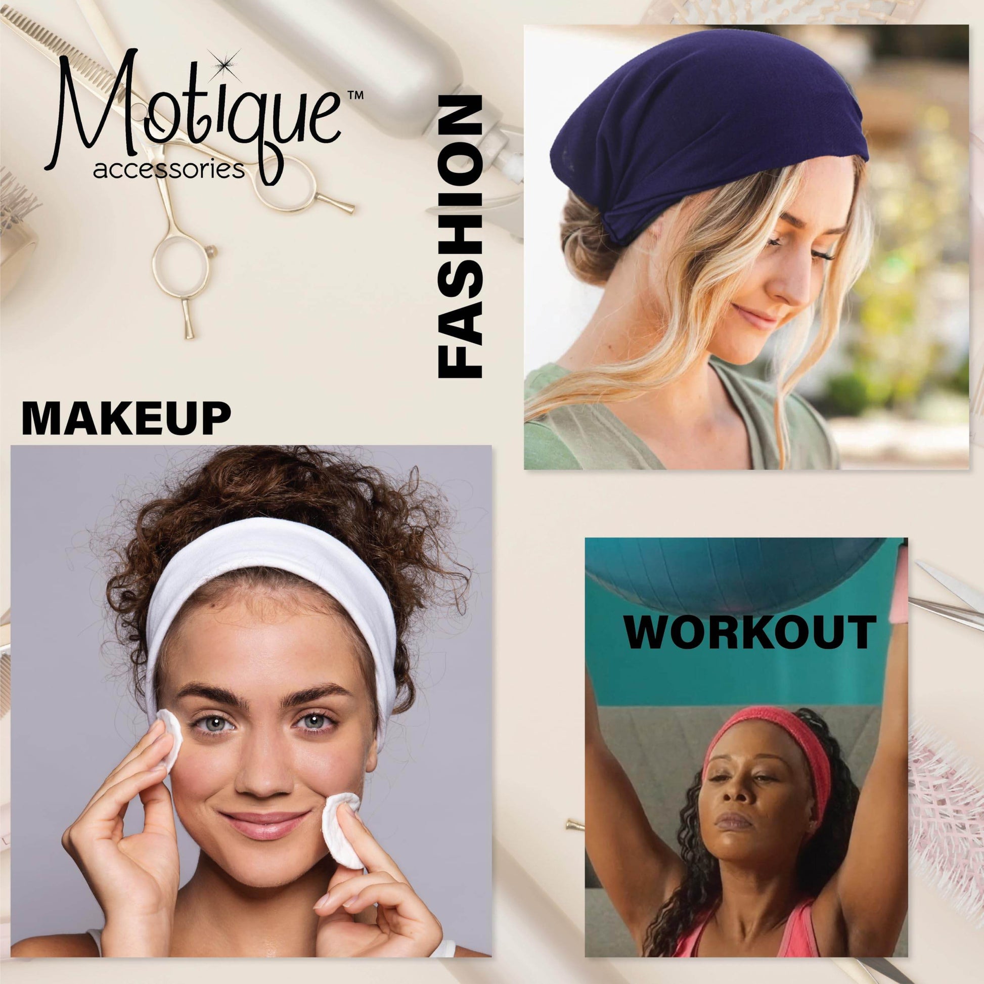 Motique Accessories Tan Wide Cotton Head Band Solid Boho Yoga Style Soft Hairband for Women - zenfulharmony.com