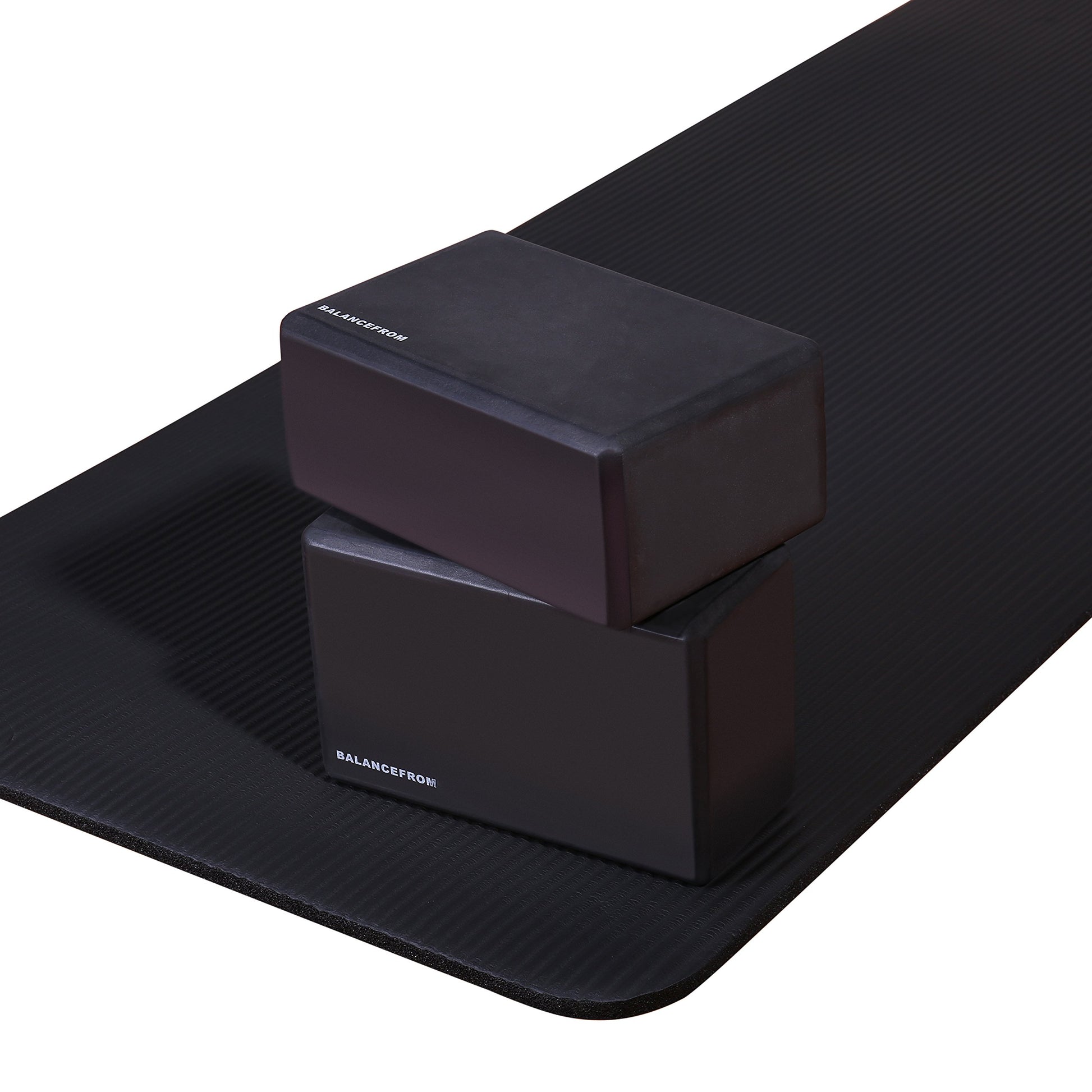 Fitvids Set of 2 High Density Yoga Blocks, 9"x6"x4" Each, Pair (Black) - zenfulharmony.com