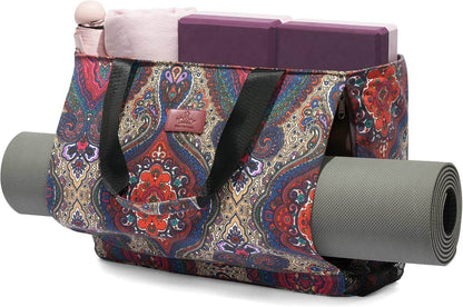 Heathyoga Multi-Functional Yoga Mat Carrier Gym Tote Bag - Large Mat Pocket, Women's Workout Bag - zenfulharmony.com