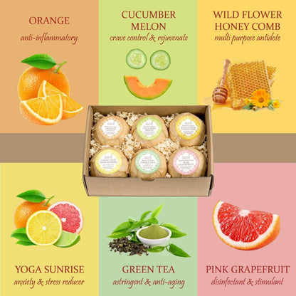Mind Body Balance Aromatherapy Bath Bomb Gift Set: Relax, Rejuvenate and Revitalize Your Body, Mind and Soul with 6 Refreshing and Aromatic Scents - zenfulharmony.com