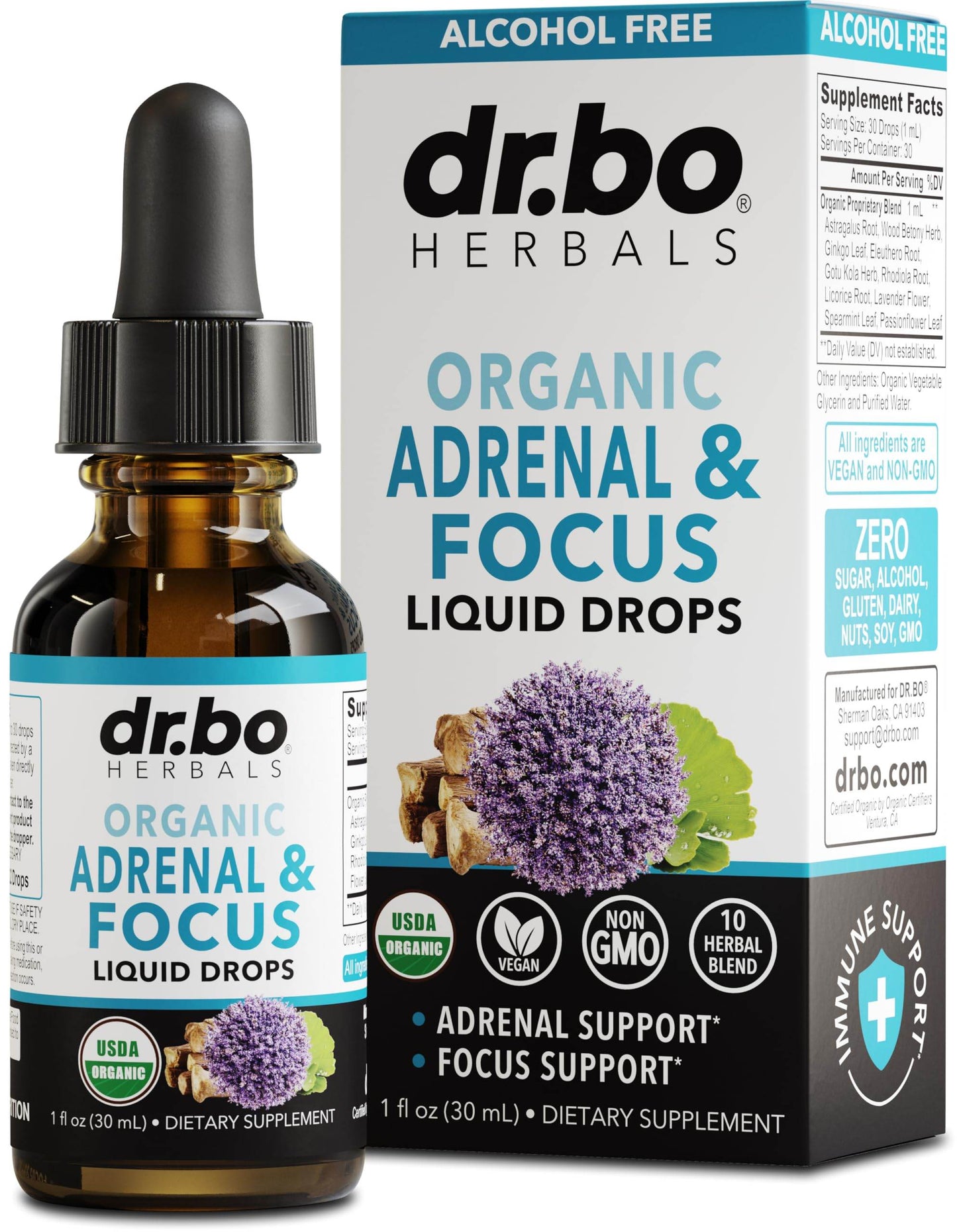 Adrenal Support Supplements Liquid Drops - Organic Adrenal and Focus Supplement, Cortisol Manager Adaptogen Adults, Ginkgo Biloba for Kids Calm - Natural Brain and Memory Fatigue Stress Attention 1oz - zenfulharmony.com