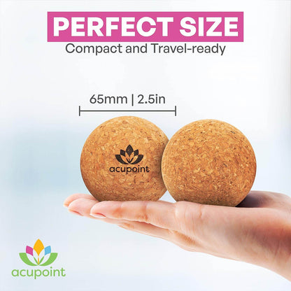 Physical Massage Therapy Lacrosse Ball Set Ideal for Yoga Deep Tissue Massage Trigger Point Therapy and Myofascial Release Physical Therapy Equipment Back Foot Plantar Fasciitis (Cork) - zenfulharmony.com