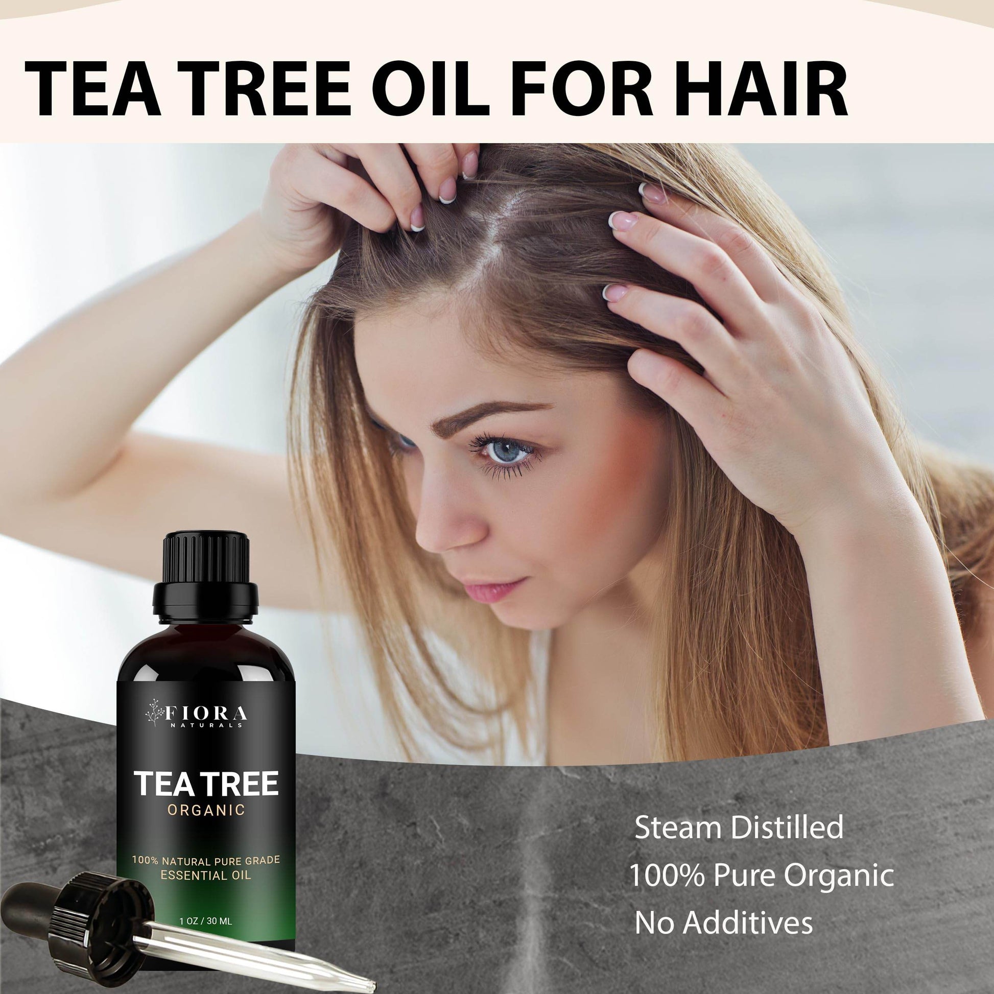 Tea Tree Essential Oil by Fiora Naturals- 100% Pure Organic Oil, for Face, Hair, Skin, Acne, Scalp, Foot and Toenails. Melaleuca Alternifolia, 1 oz /30ml - zenfulharmony.com