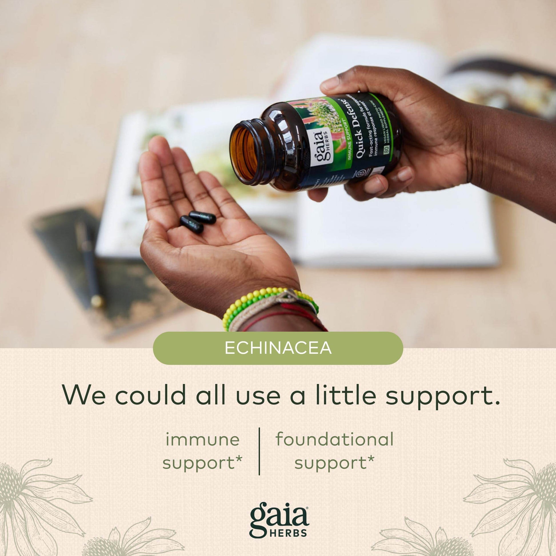 Gaia Herbs Quick Defense - Fast-Acting Immune Support Supplement for Use at Onset of Symptoms - with Echinacea, Black Elderberry, Ginger & Andrographis - 80 Vegan Liquid Phyto-Capsules (8-Day Supply) - zenfulharmony.com