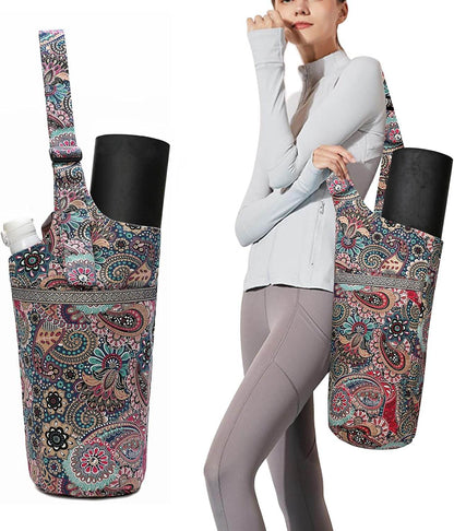 IwIeIaIrI Yoga Mat Bag with Large Size Pocket and Zipper Pocket，Yoga Bag Adjustable Shoulder Strap- Holds More Yoga Accessories - zenfulharmony.com