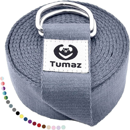 Tumaz Yoga Strap/Stretch Bands [15+ Colors, 6/8/10 Feet Options] with Extra Safe Adjustable D-Ring Buckle, Durable and Comfy Delicate Texture - Best for Daily Stretching, Physical Therapy, Fitness - zenfulharmony.com