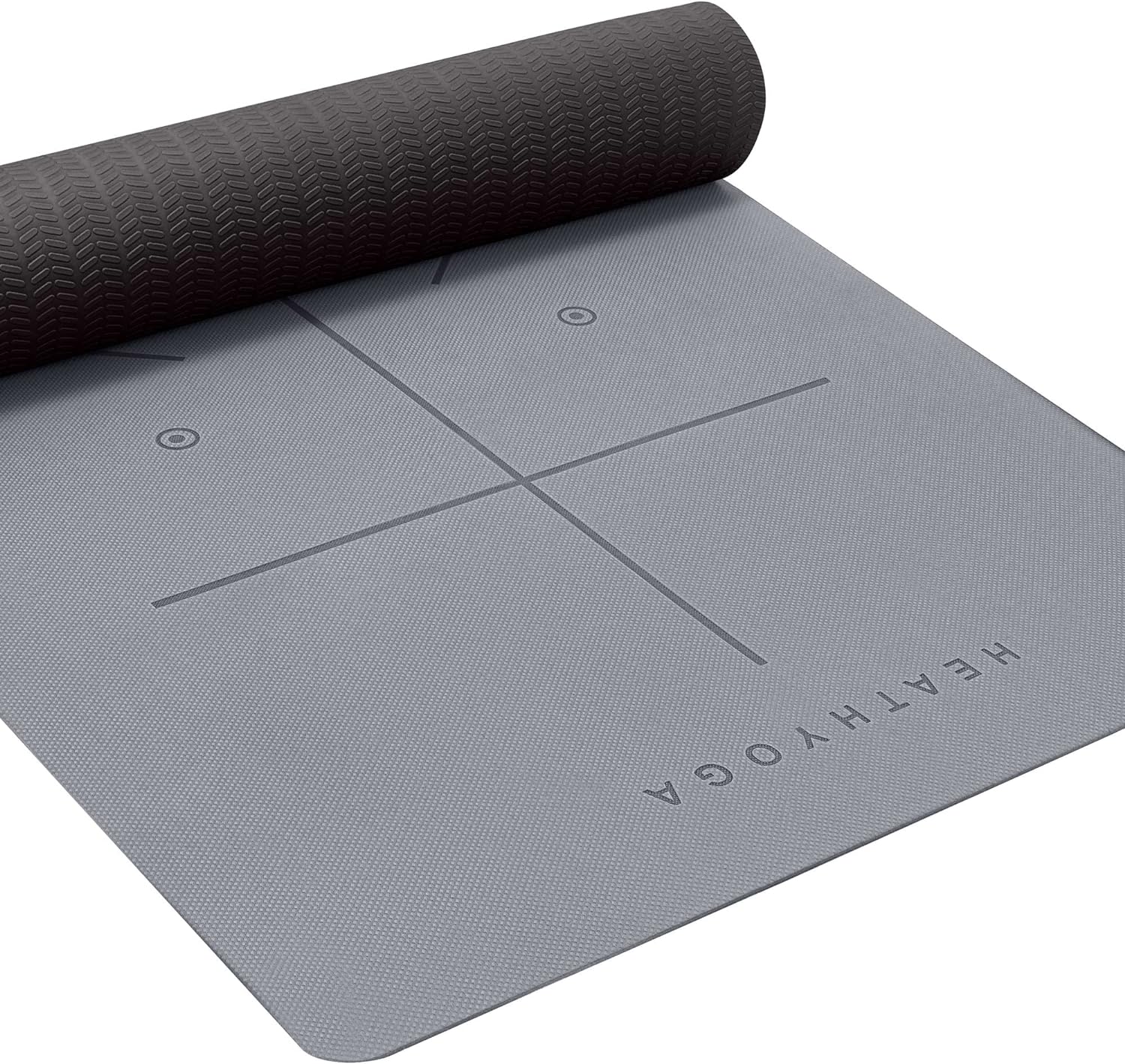 Heathyoga Eco Friendly Non Slip Yoga Mat, Body Alignment System, SGS Certified TPE Material - Textured Non Slip Surface and Optimal Cushioning,72"x 26" Thickness 1/4" - zenfulharmony.com