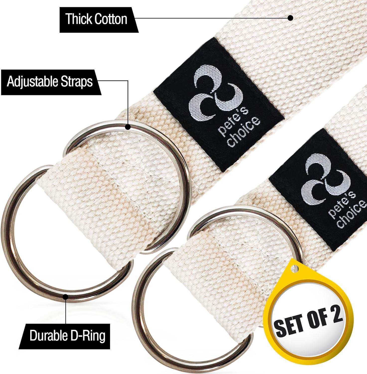 2-PACK or 5-PACK Yoga Exercise Adjustable Straps 8Ft | BONUS eBook | with Durable D-Ring For Pilates & Gym Workouts | Hold Poses, Stretch, Improve Flexibility & Maintain Balance - zenfulharmony.com