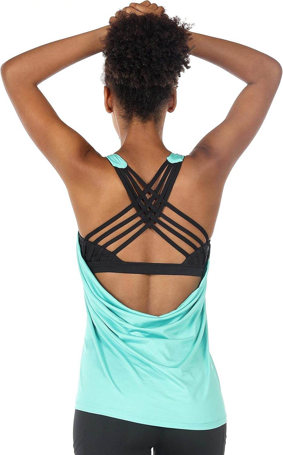 icyzone Women's Open Back Workout Athletic Yoga Tank Tops with Built in Bra - zenfulharmony.com