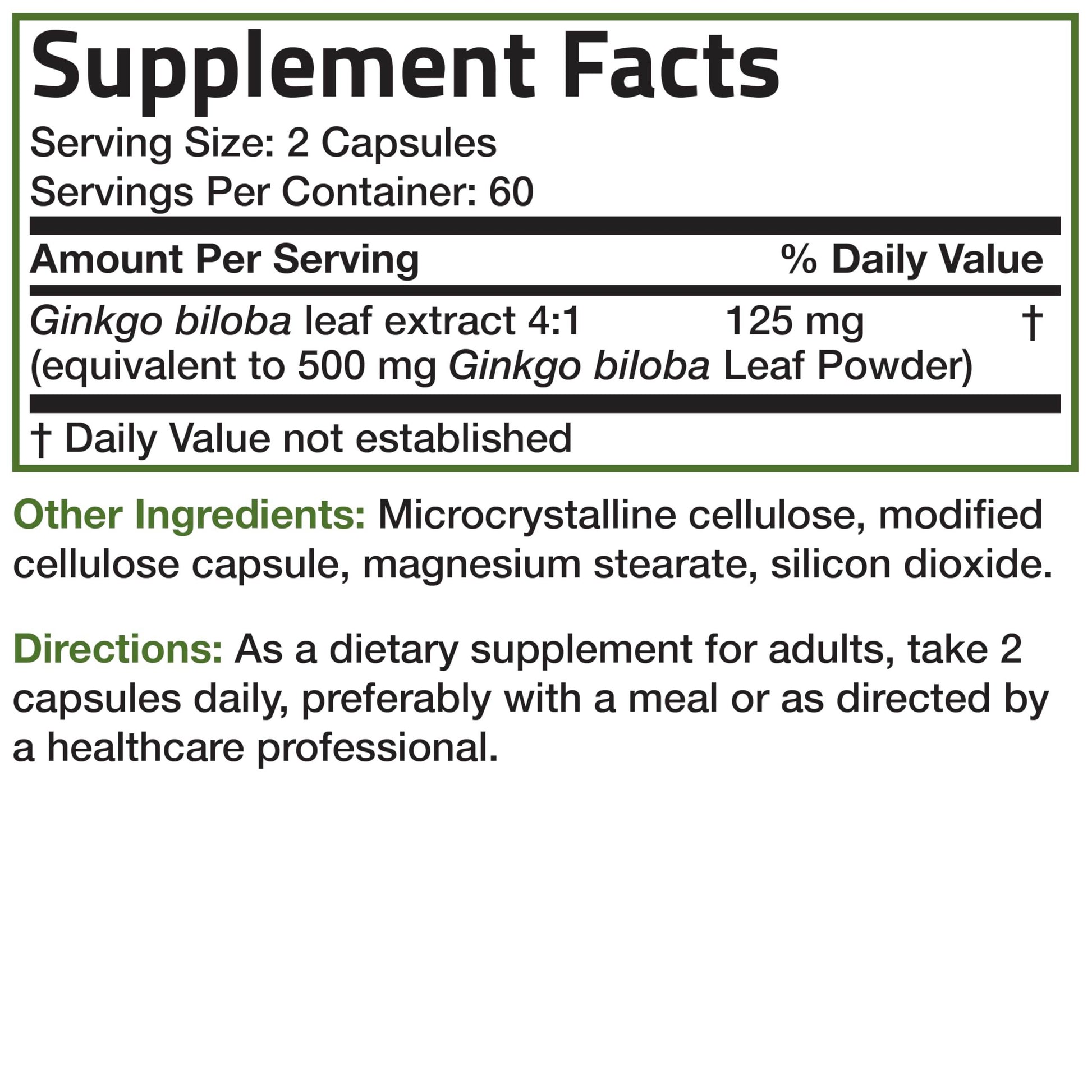 Bronson Ginkgo Biloba Extra Supports Brain Function & Memory Support, 120 Vegetarian Capsules - zenfulharmony.com