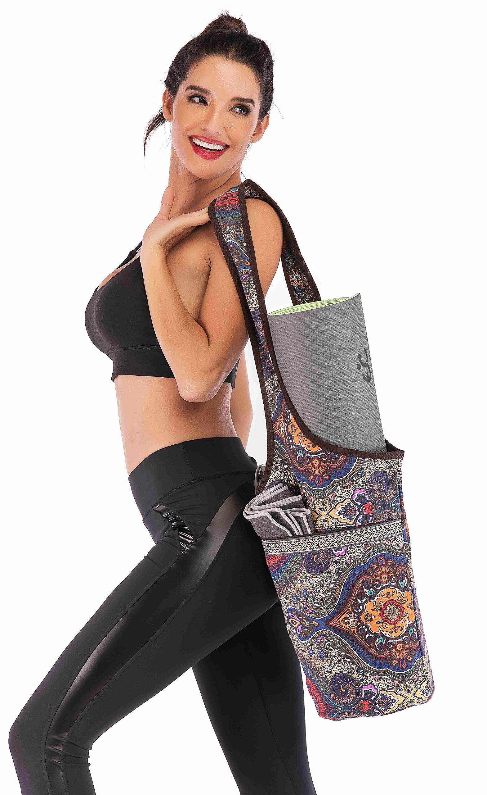 Ewedoos Yoga Mat Bag Yoga Bags with Large Size Pocket and Zipper Pocket, Fit Most Size Mats - zenfulharmony.com