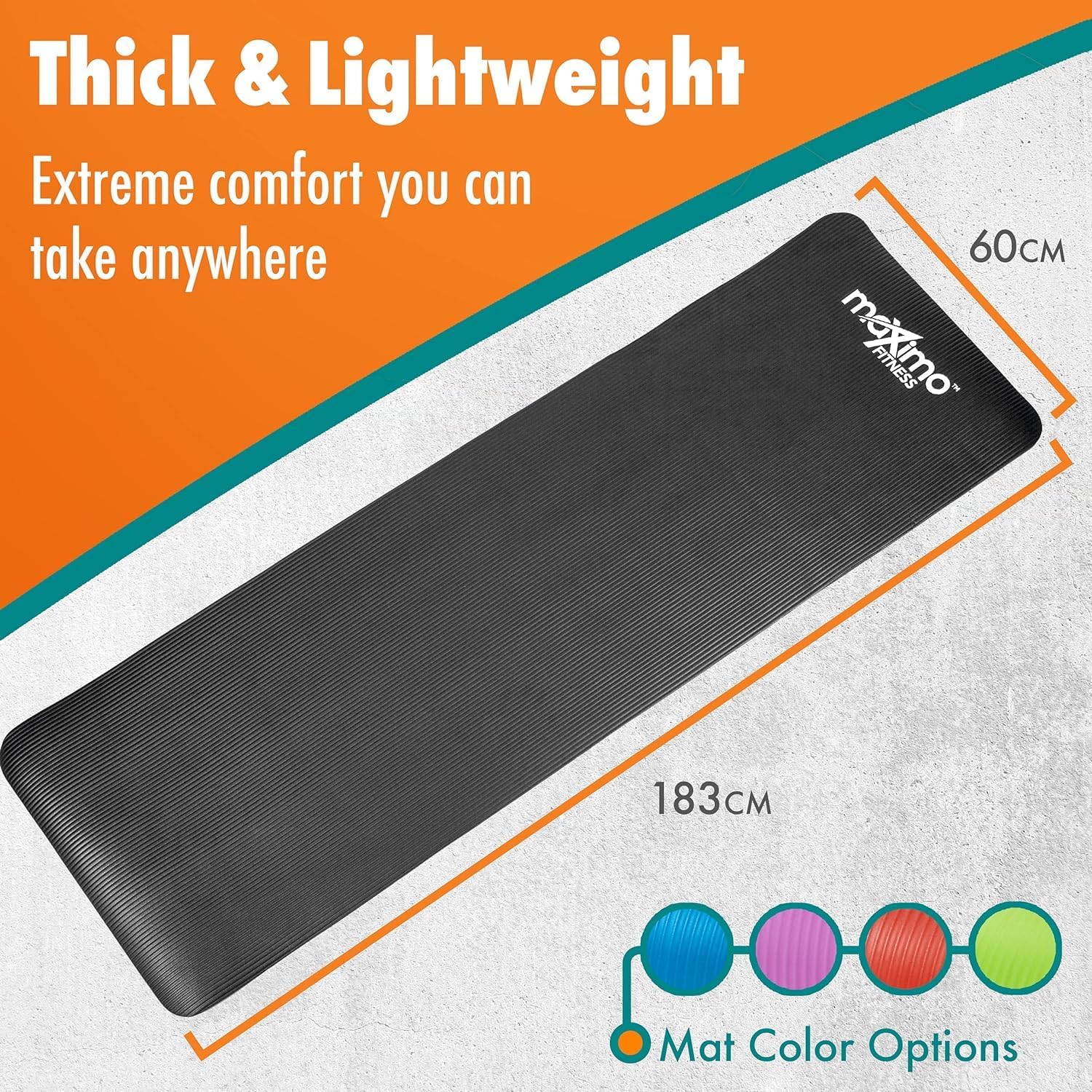 Maximo Fitness Yoga Mat - Multipurpose 72" x 24" x 0.5"(Standard) Exercise Mat for Men, Women and Kids, Ideal Non Slip Workout Mats for Yoga, Pilates, Gym Exercise with Carrying Strap - zenfulharmony.com