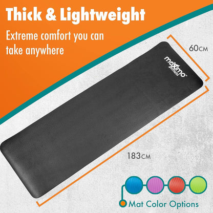 Maximo Fitness Yoga Mat - Multipurpose 72" x 24" x 0.5"(Standard) Exercise Mat for Men, Women and Kids, Ideal Non Slip Workout Mats for Yoga, Pilates, Gym Exercise with Carrying Strap - zenfulharmony.com