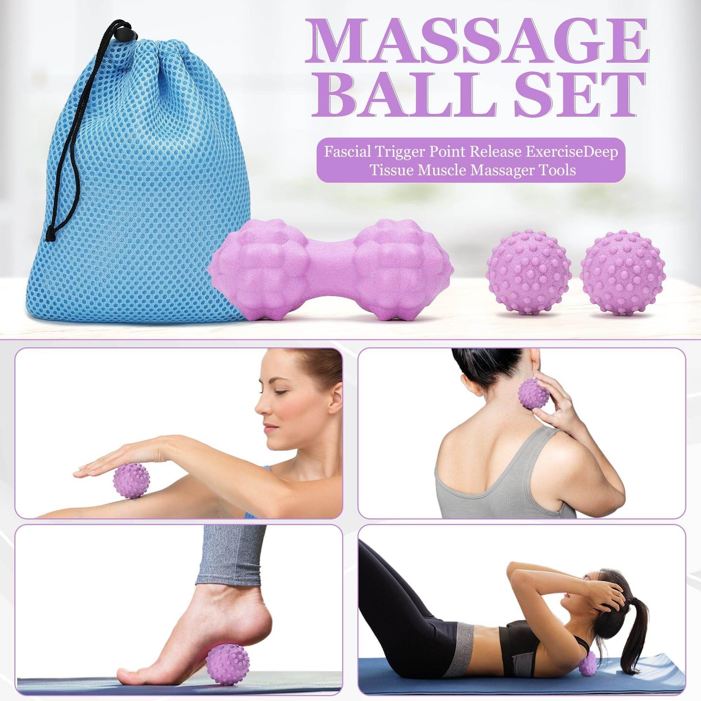 THYWD Yoga Wheel 12 in 1 Set with Back Cracker Roller for Pain Relief & Deep Tissue Massage Yoga Blocks 2 Pack with Yoga Ring, Yoga Accessory for Stretching Equipment, Yoga Starter Kit for Beginner - zenfulharmony.com
