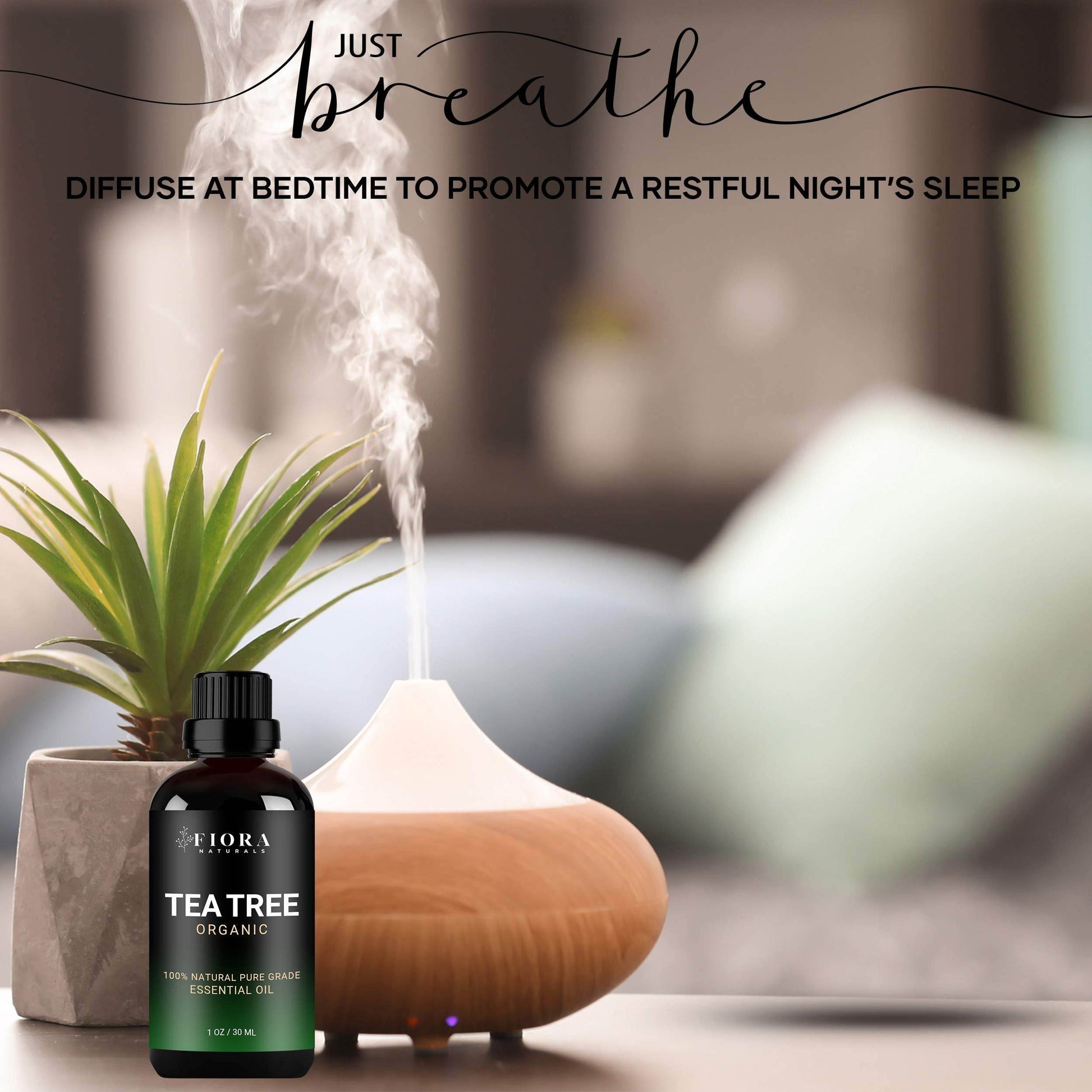 Tea Tree Essential Oil by Fiora Naturals- 100% Pure Organic Oil, for Face, Hair, Skin, Acne, Scalp, Foot and Toenails. Melaleuca Alternifolia, 1 oz /30ml - zenfulharmony.com