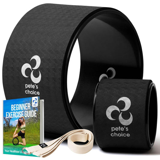 Extra Wide Yoga Wheel + Mini Wheel + Yoga Strap - Exercise booklet included. Home Yoga kit for beginners. Improve posture, better mobility. Relieve Back Pain. Extra Large Jumbo Wheel. Baby Wheel - zenfulharmony.com