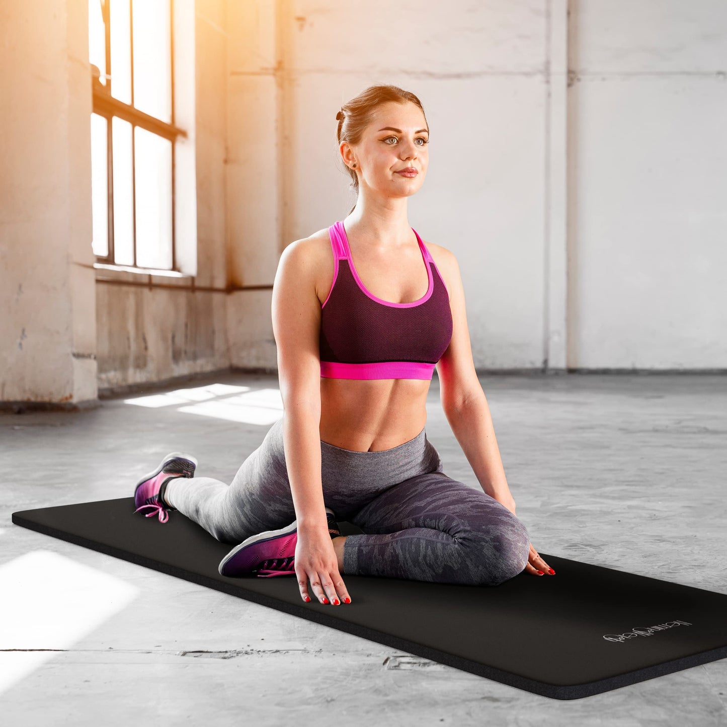 HemingWeigh 1 Inch Extra Thick Non Slip Yoga Mat - Exercise Mats for Home Workouts, Black (70"L x 23"W) - zenfulharmony.com