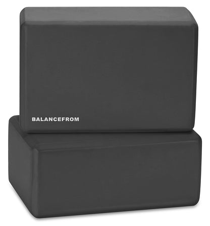 Fitvids Set of 2 High Density Yoga Blocks, 9"x6"x4" Each, Pair (Black) - zenfulharmony.com