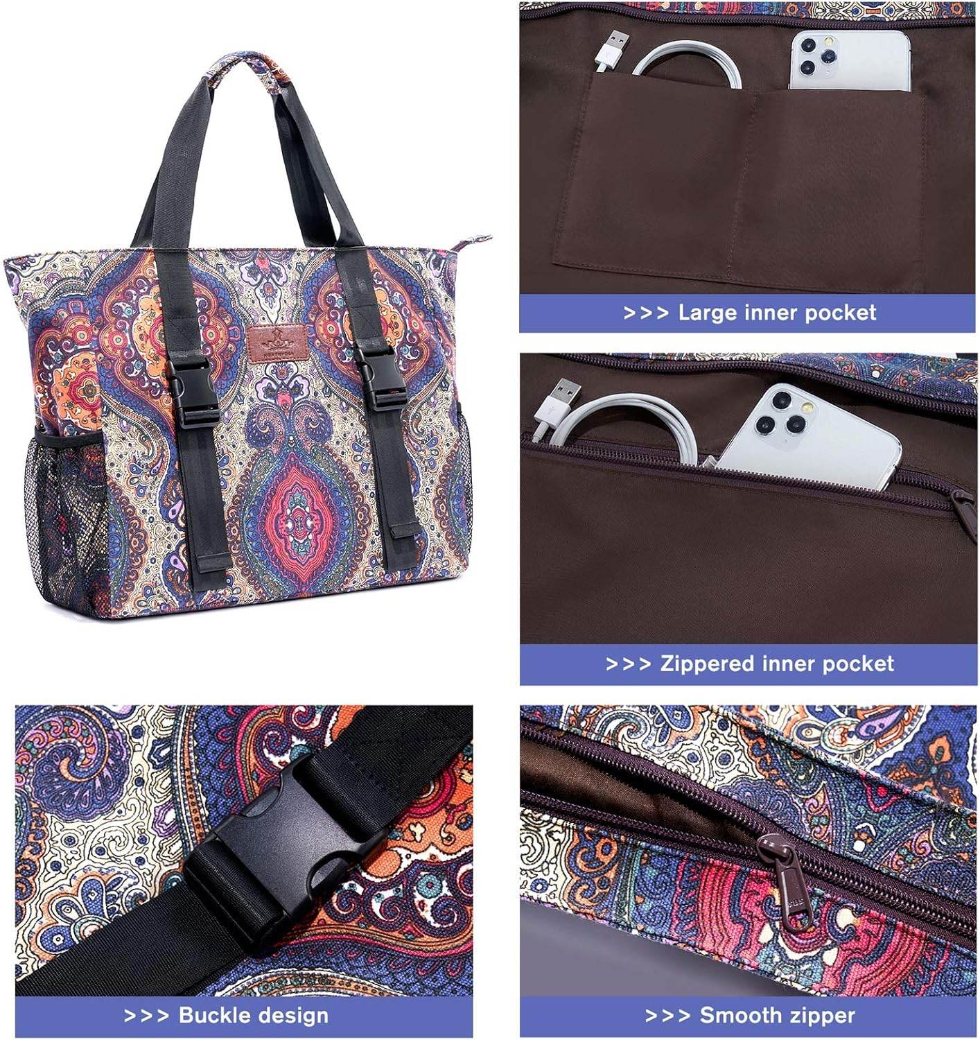 Heathyoga Multi-Functional Yoga Mat Carrier Gym Tote Bag - Large Mat Pocket, Women's Workout Bag - zenfulharmony.com