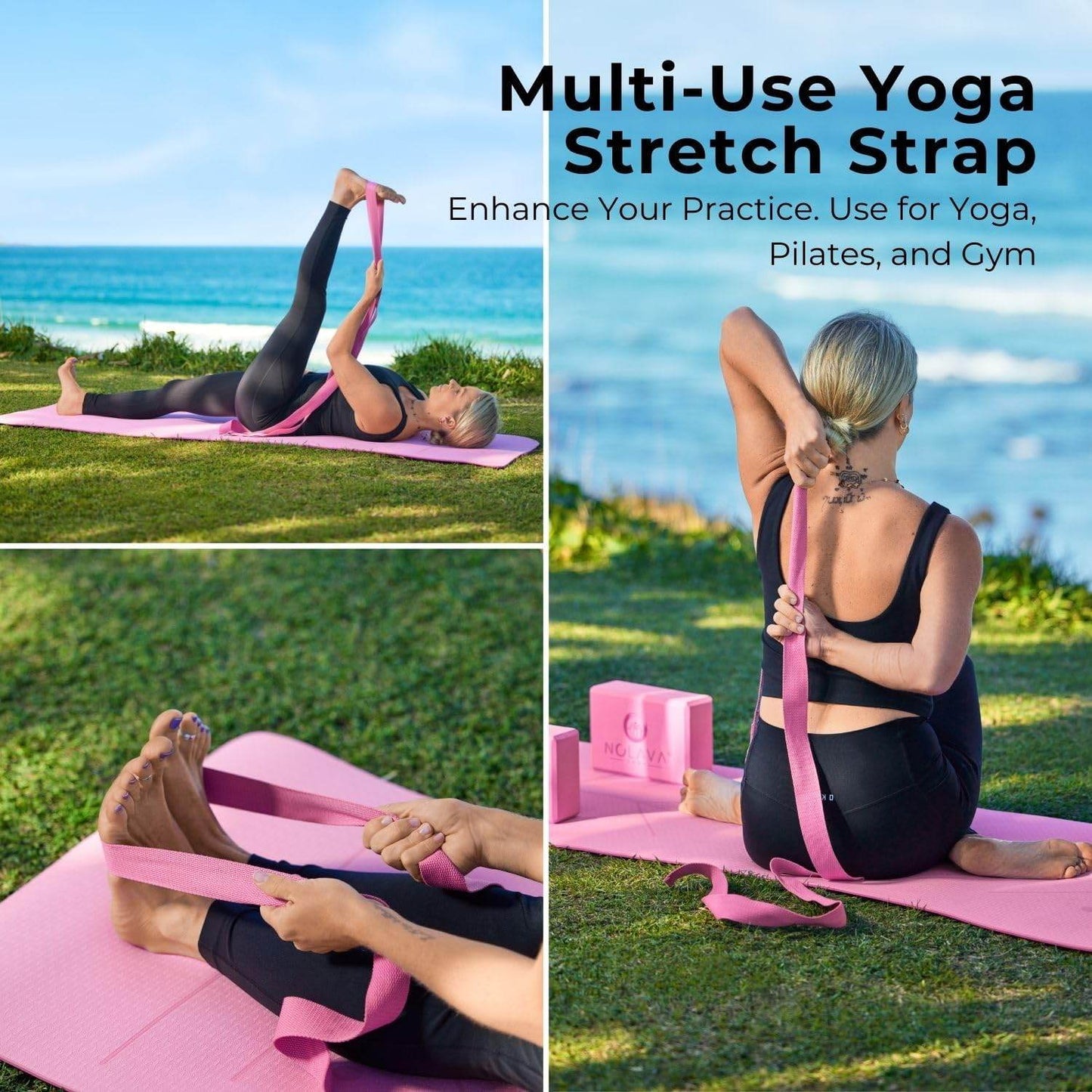 NOLAVA Yoga Mats & Complete Sets - TPE, Non-Slip, Eco-Friendly - Includes Mat, Blocks, Strap, & More (6pc or 7pc Sets) - For Pilates, Yoga & Fitness - zenfulharmony.com