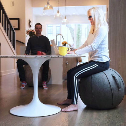 Vivora Luno Premium Ergonomic Sitting Ball Chair, Anthracite Cover, Felt, Max Size (25 to 26 inches), for Home Offices, Balance Training, Yoga Ball, Posture Improvement - zenfulharmony.com