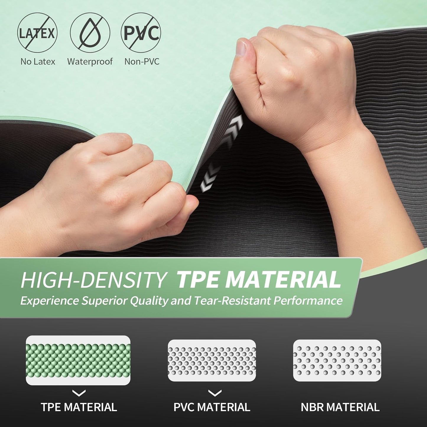 CAMBIVO Yoga Mat for Women Men Kids, 1/3 & 1/4 & 2/5 Inch Extra Thick Yoga Mat Non Slip, 72" x 24" TPE Yoga Mats, Workout Mat with Carrying Strap for Yoga, Pilates and Floor Exercises - zenfulharmony.com