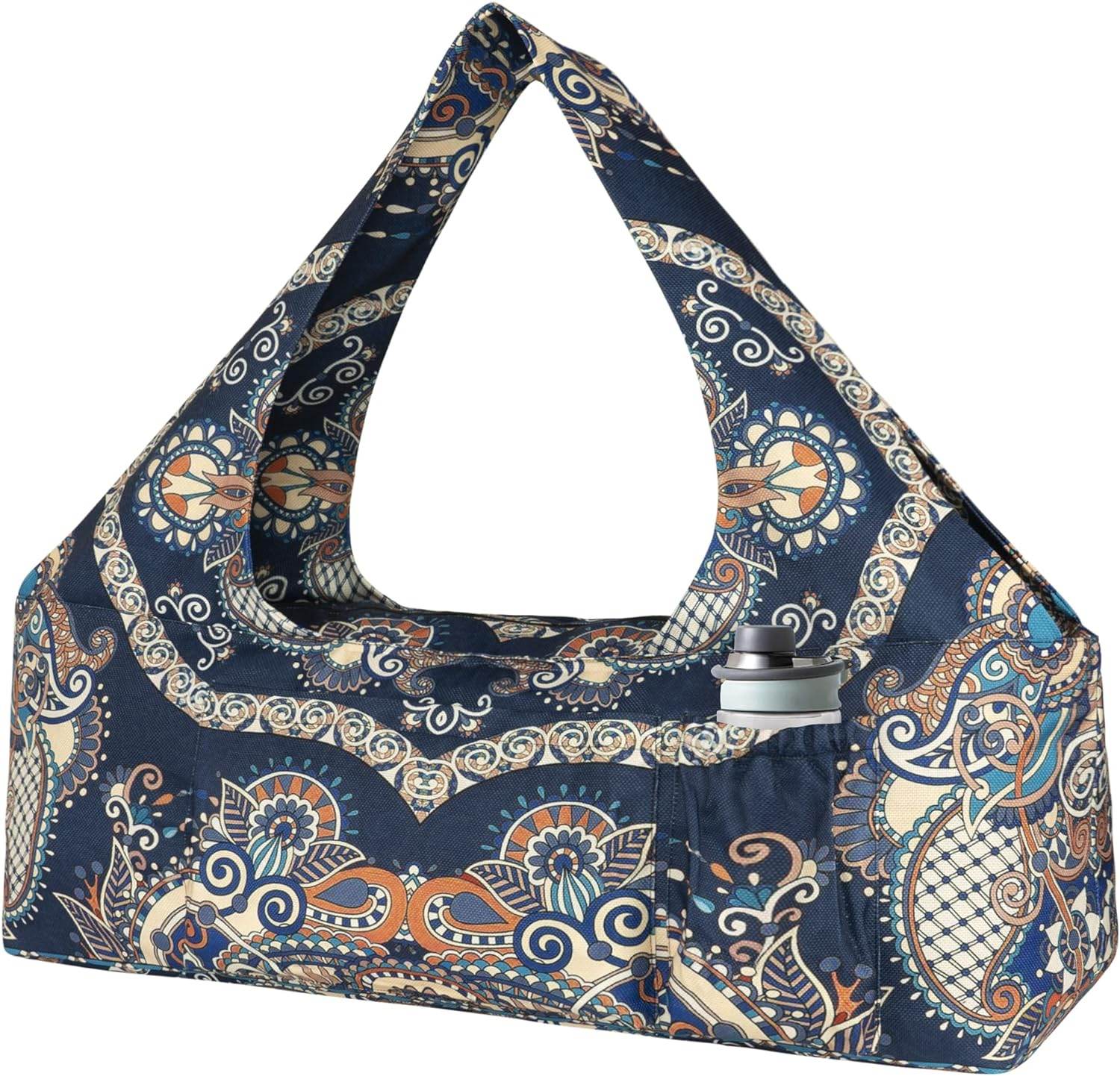Yoga Mat Bag - Large Yoga Bag with Yoga Mat Strap, Zipper and Pockets - Yoga Bags and Carriers Fits All Your Stuff - Personalized Yoga Mat Bags for Women Fits Most Size Mats - zenfulharmony.com