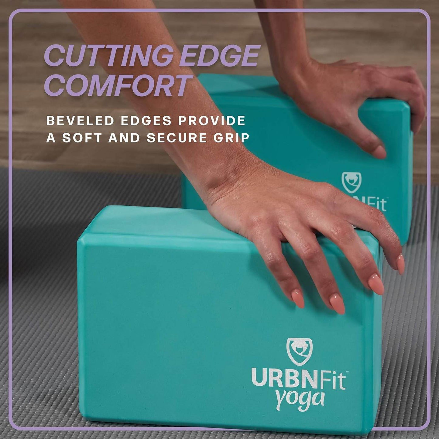 URBNFit Yoga Blocks 2 Pack - Sturdy Foam Yoga Block Set with Strap for Exercise, Pilates Workout, Stretching, Meditation, Stability - High Density Non Slip Brick, Fitness Accessories - zenfulharmony.com