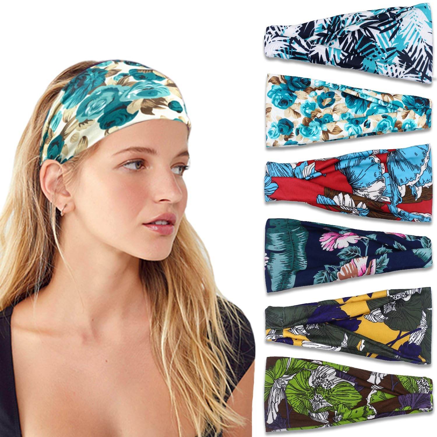 IVARYSS Headbands for Women, Non-Slip, Premium Stretchy Head Bands Hair Accessories,Wear for Yoga, Fashion, Working Out, Travel or Running, 6 Pack, Neutral - zenfulharmony.com