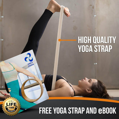 Cork Yoga Wheel, Cork Yoga Blocks - Extra Firm High Density Yoga Bricks I Natural & Eco-Friendly. Bonus eBook & Free Yoga Strap - zenfulharmony.com
